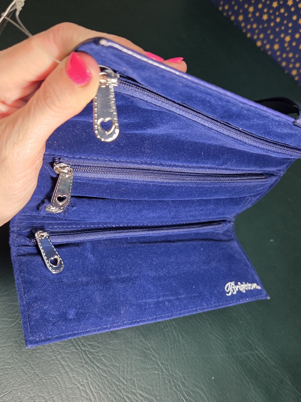 Brighton Nautical Print Roll Pouch - White & Blue - Picture 6 of 9